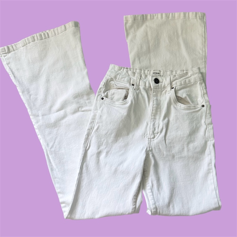 Cotton On White Flared Jeans